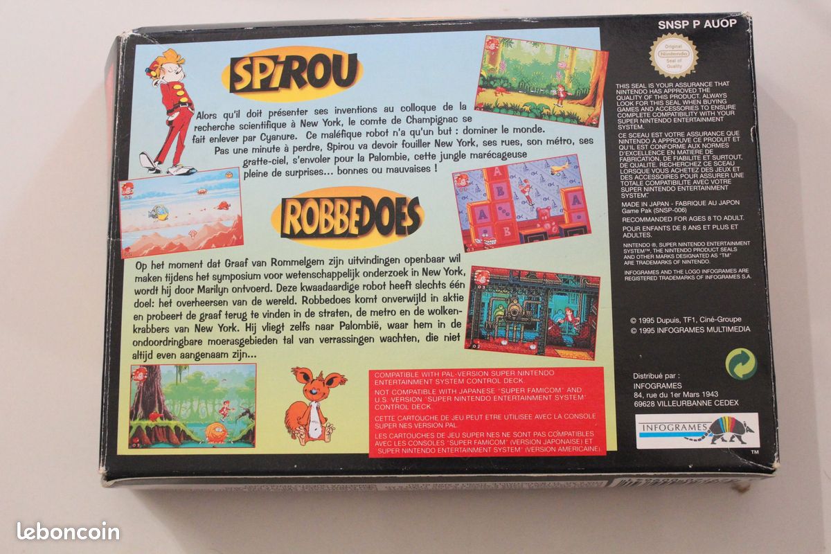 Jeu spirou super nintendo avec boite et notice (image 2)