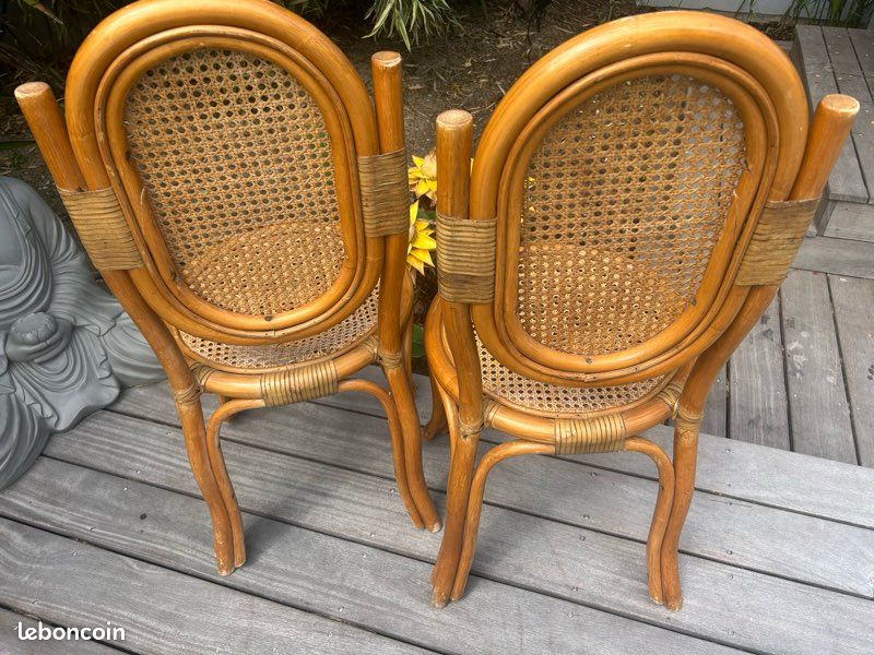 Lot de deux chaises en osier vintage (image 2)