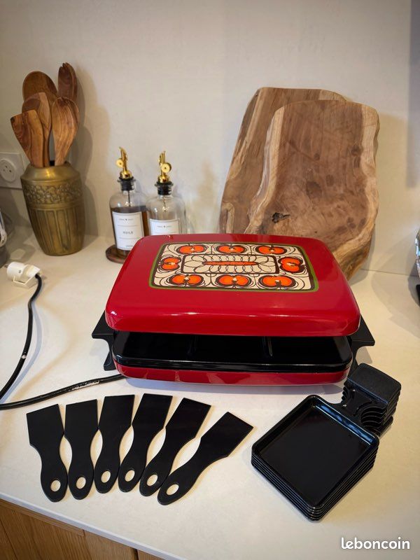 Appareil à raclette Stokli vintage rouge, état neuf (Gebraucht) in