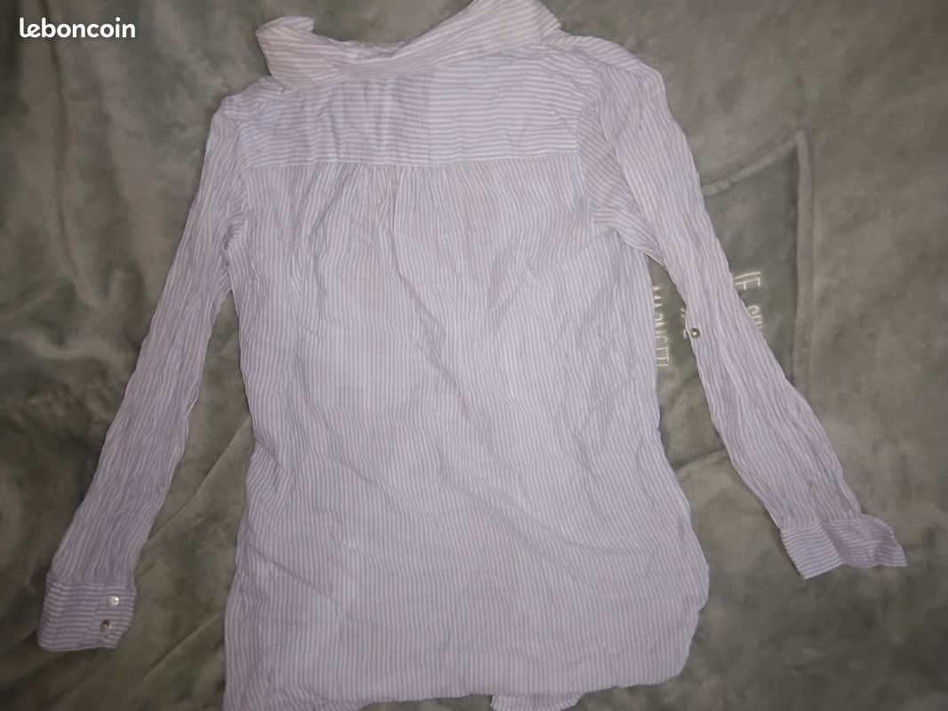 Chemise a rayures blanches et bleues H&M (image 6)