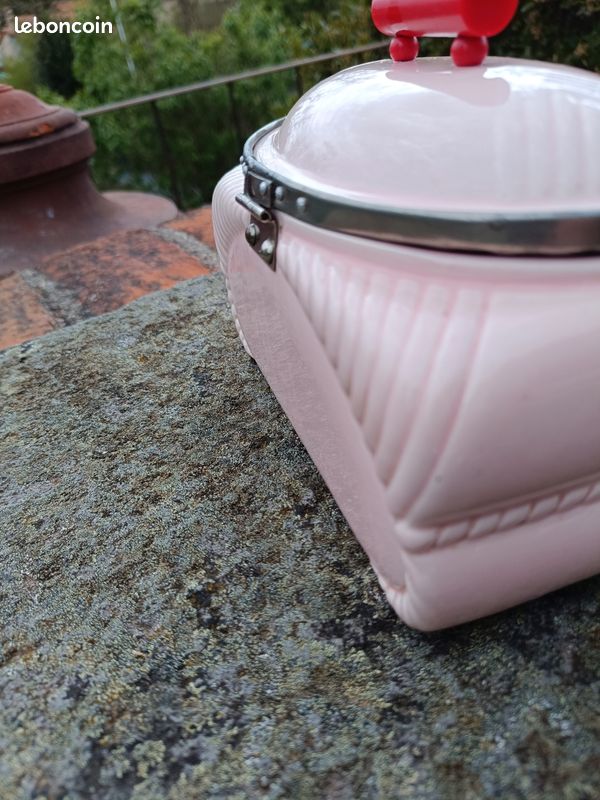 Set De 5 Pots Anciens Art Déco En Céramique Vintage à épices, Farine, Poivre, Café, Thé, Sucre