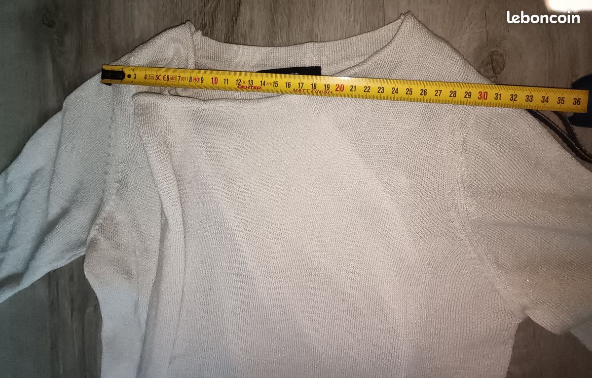 Gilet crème pailleté Mim XS (image 9)