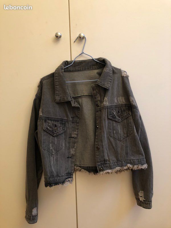 Veste en jean grise (image 2)