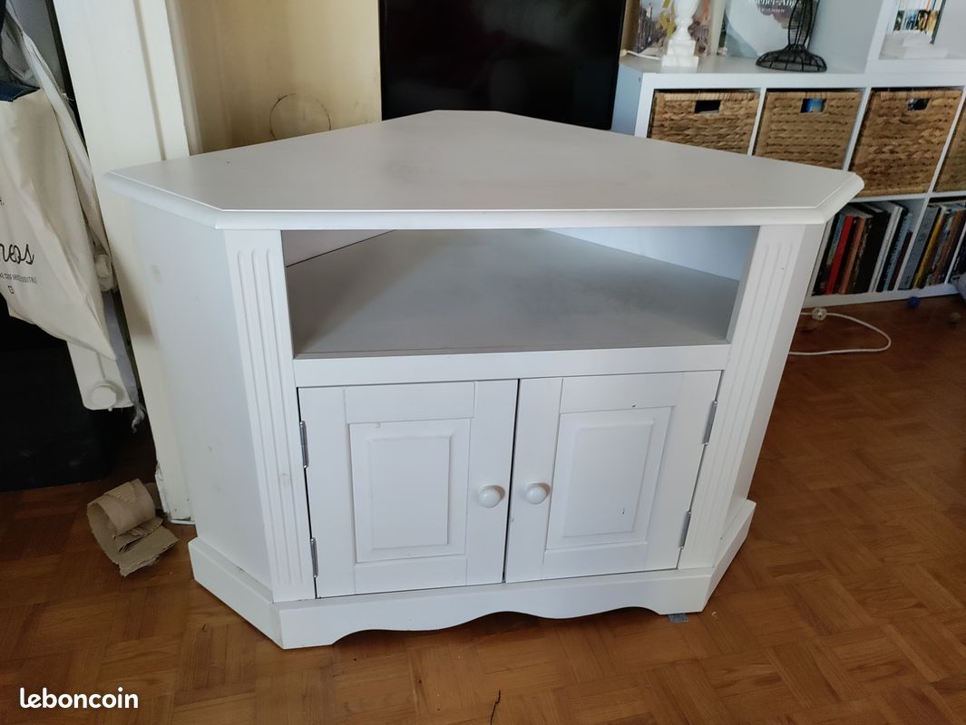 Meuble TV d'angle blanc (image 2)