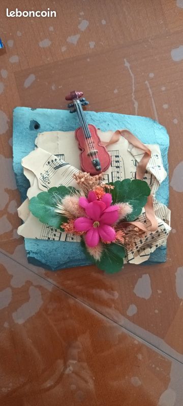 Décoration fleurs séchées ardoise (image 1)