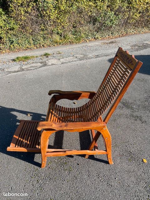 Chaise longue de sieste en bois (image 1)