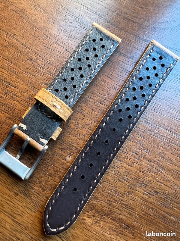 Beige bracelets de montre en cuir|Faits à la main - LIC Leather