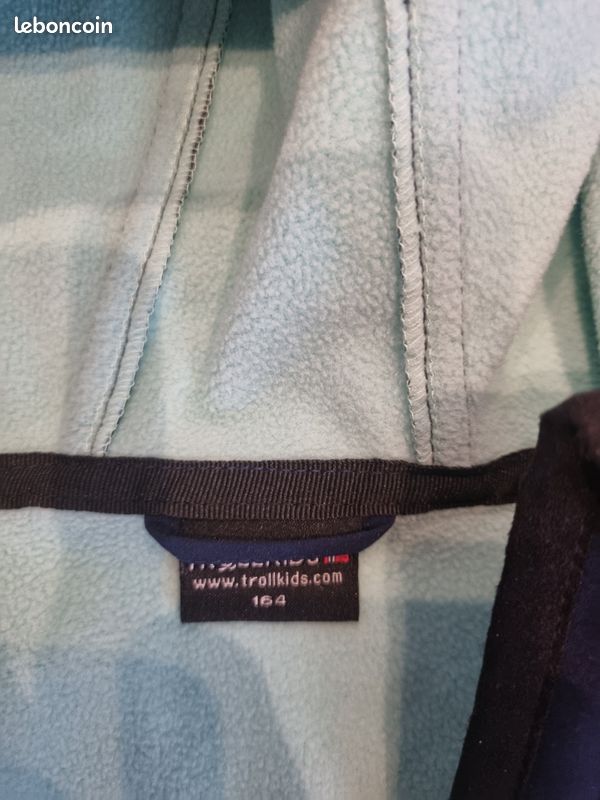 Veste bleue enfant sofshell 164 cm (image 1)