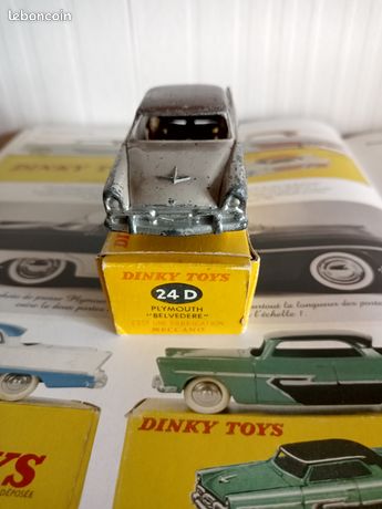 Dinky Toys France – Plymouth Belvedere 1951, Réf 24D, échelle 1:43 (Boîte AAA, Vert Malachite)