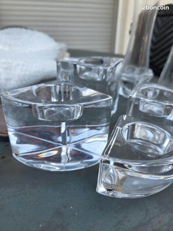 Lot de 4 bougeoirs orrefors sweden (image 4)