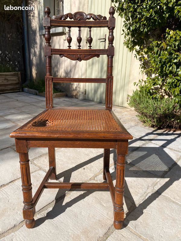 Chaise cannée vintage - Bois (image 3)