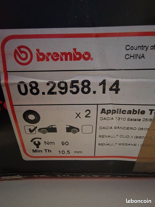 Disques brembo dacia renault ref 08295814 (image 3)