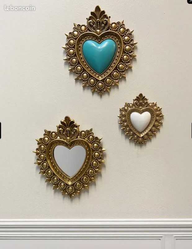 Ex voto miroir doré COEUR SOLEILL La Madeleine Déco