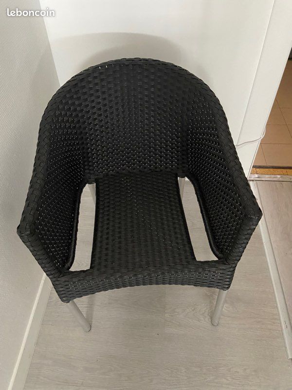 Chaise de Bar en rotin noir Macorest (image 2)