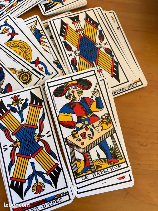 ANCIEN TAROT DE Marseille 78 Cartes - Cartomancie Grimaud 1977 EUR 18 ANCIEN TAROT DE Marseille 78 Cartes - Cartomancie Grimaud 1977 EUR 18