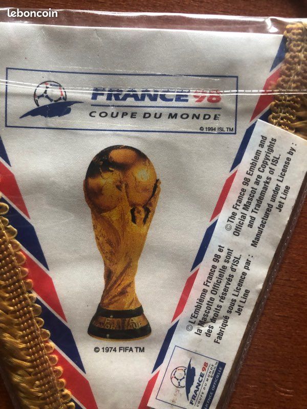 Fanion Coupe Du Monde France 98 - Nice - Vintage Football Collector