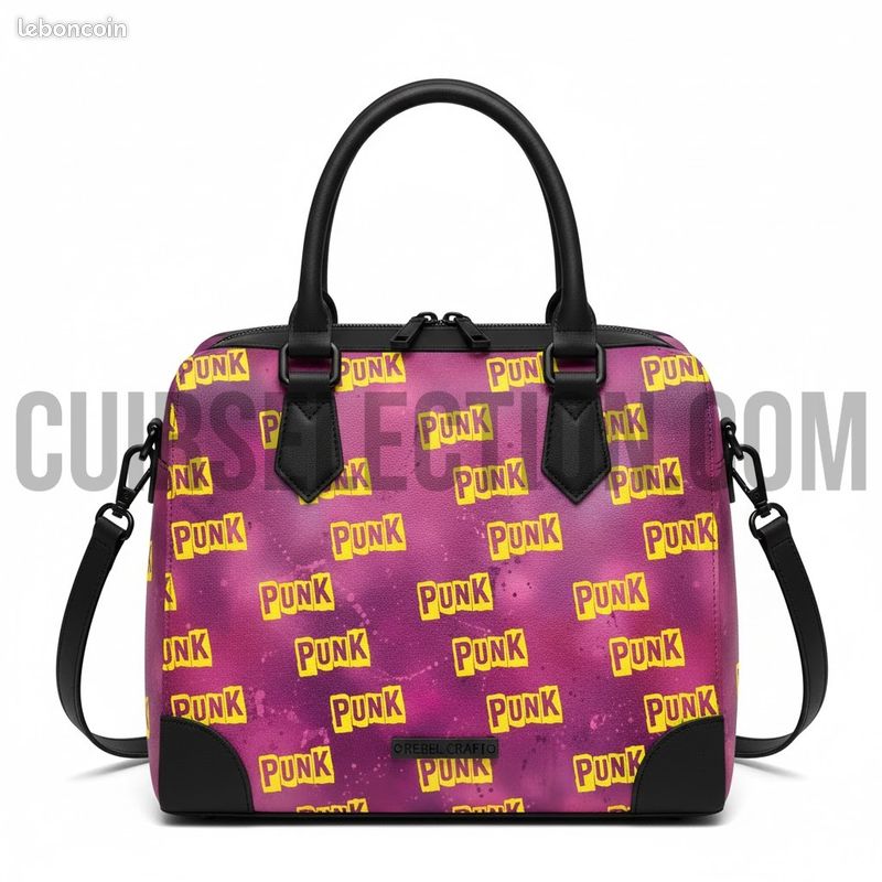 Peau de cuir Violet patiné Punk Collection #182.1 (image 3)
