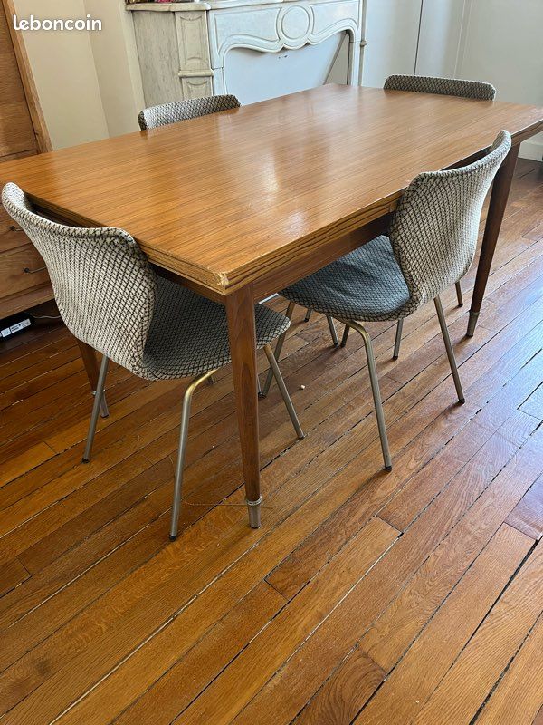 Table vintage bois et formica (image 3)