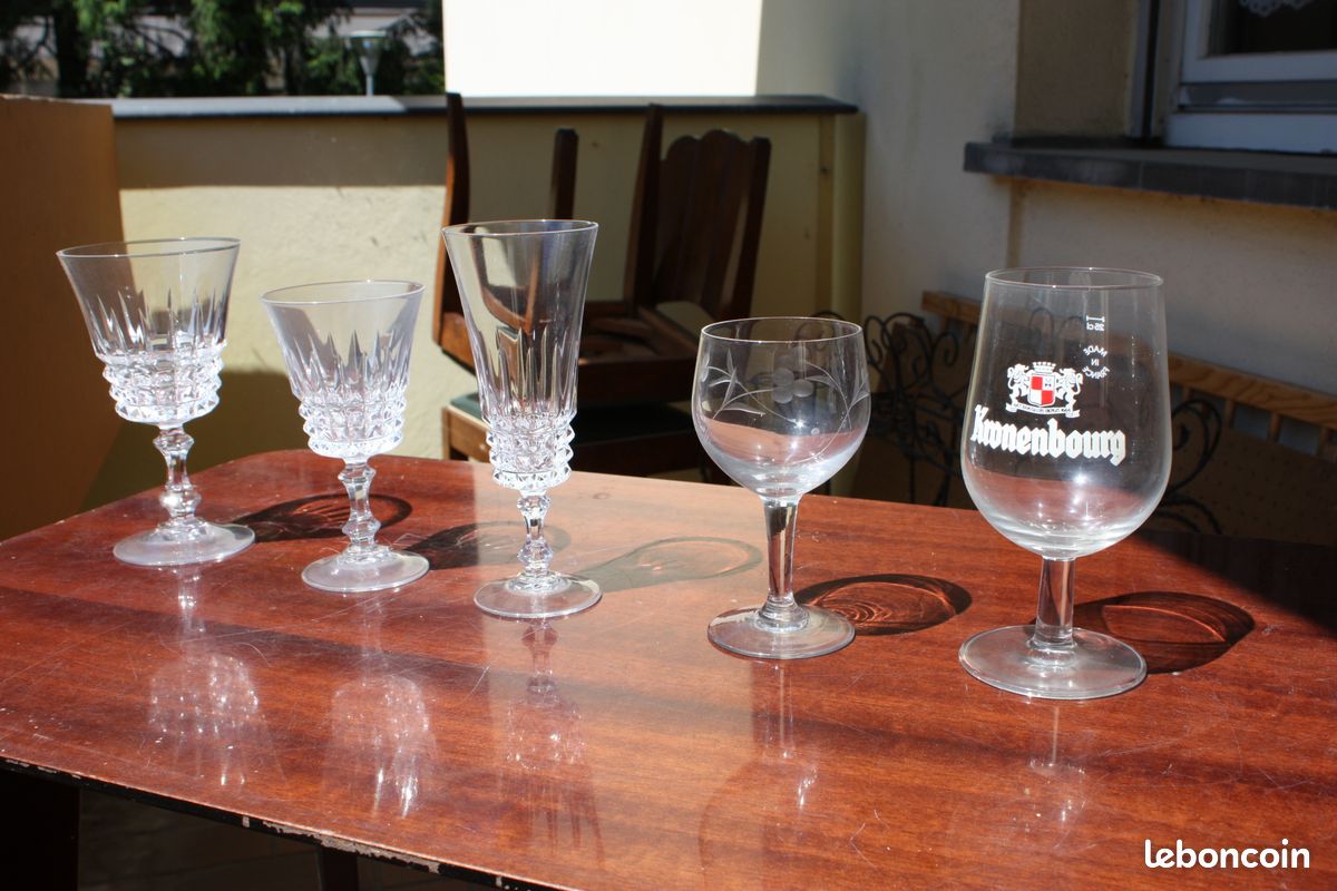 Verres Cristal d'Arc taillées et autres (image 1)