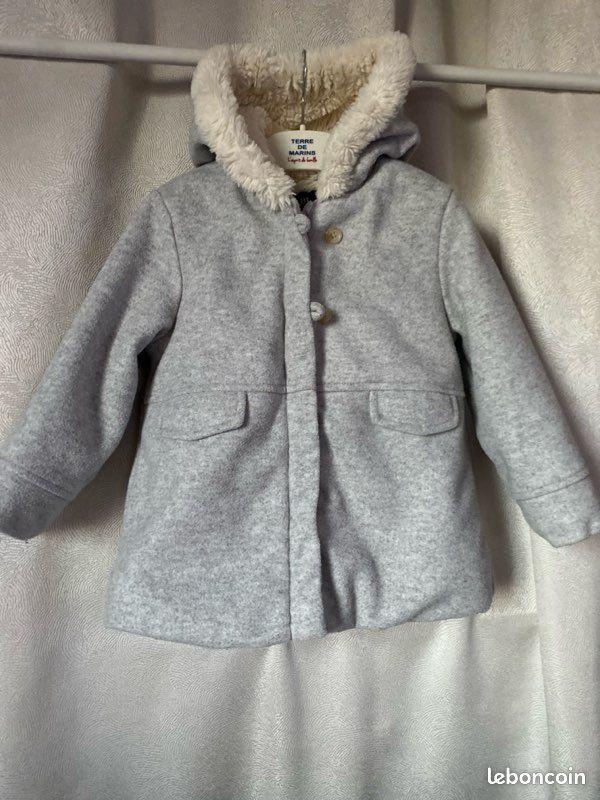 Manteau capuche fille gris ans kiabi Vêtements - Main Image
