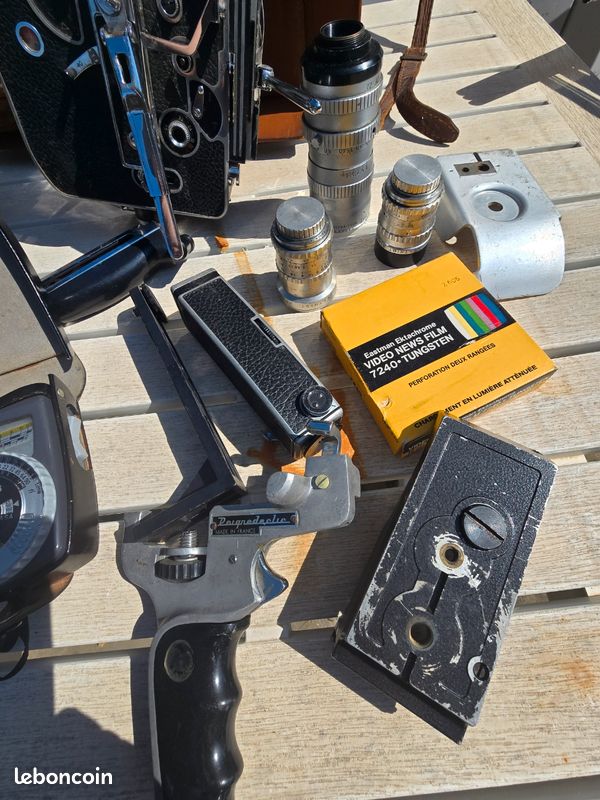 Caméra Ancienne Paillard Bolex B8 – Française, Années 50, Avec Trousse Cuir