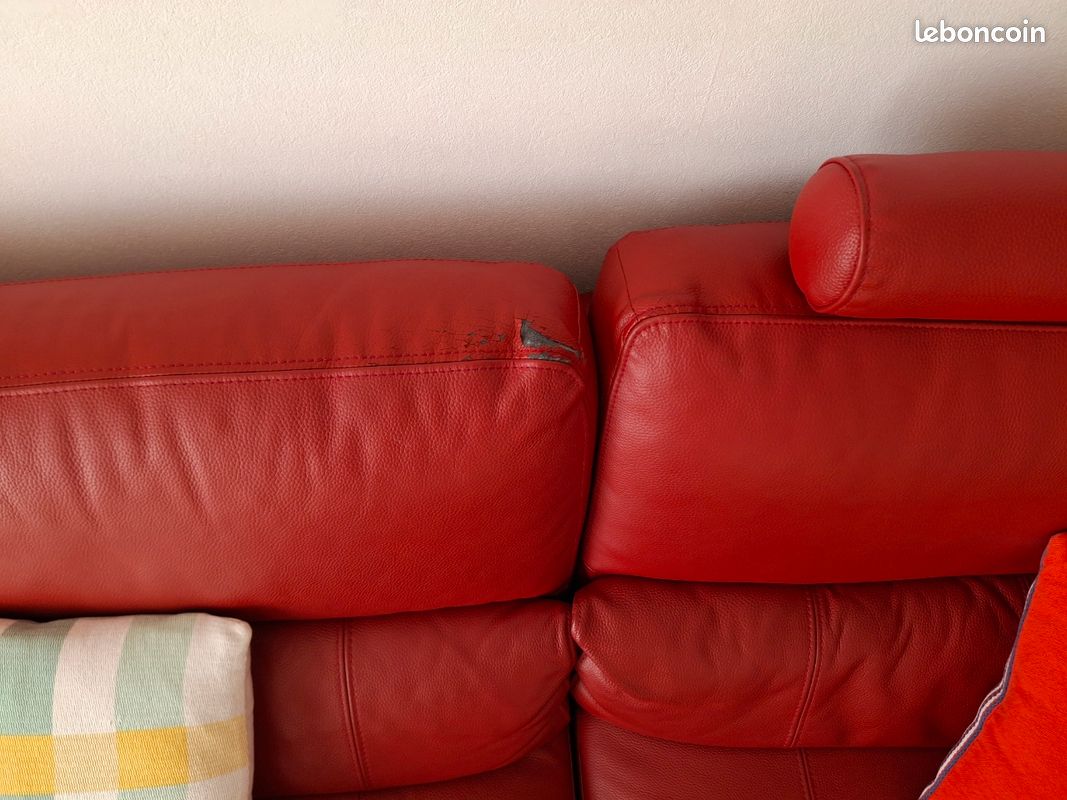 Canapé cuir rouge (image 2)