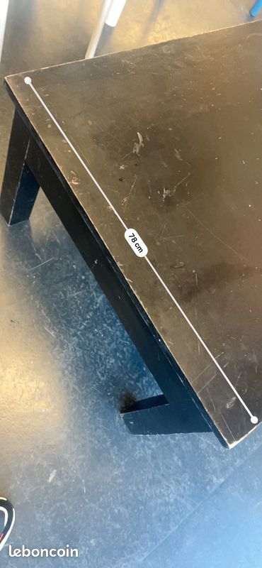 Table base noir bois massif (image 3)