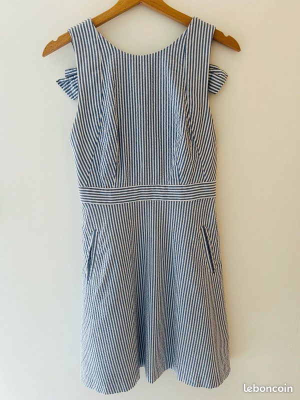 Robe Claudie Pierlot Stretch Noir Marine - Taille 36 - Occasion Très Bon état