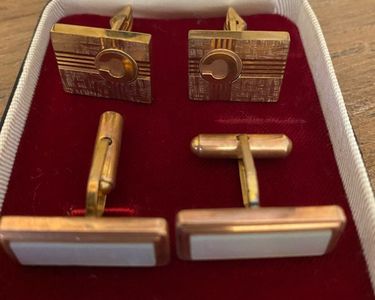 Boutons De Manchette Vintage Chatenoud-France Plaqué Or 18K - Avec écrin D'origine