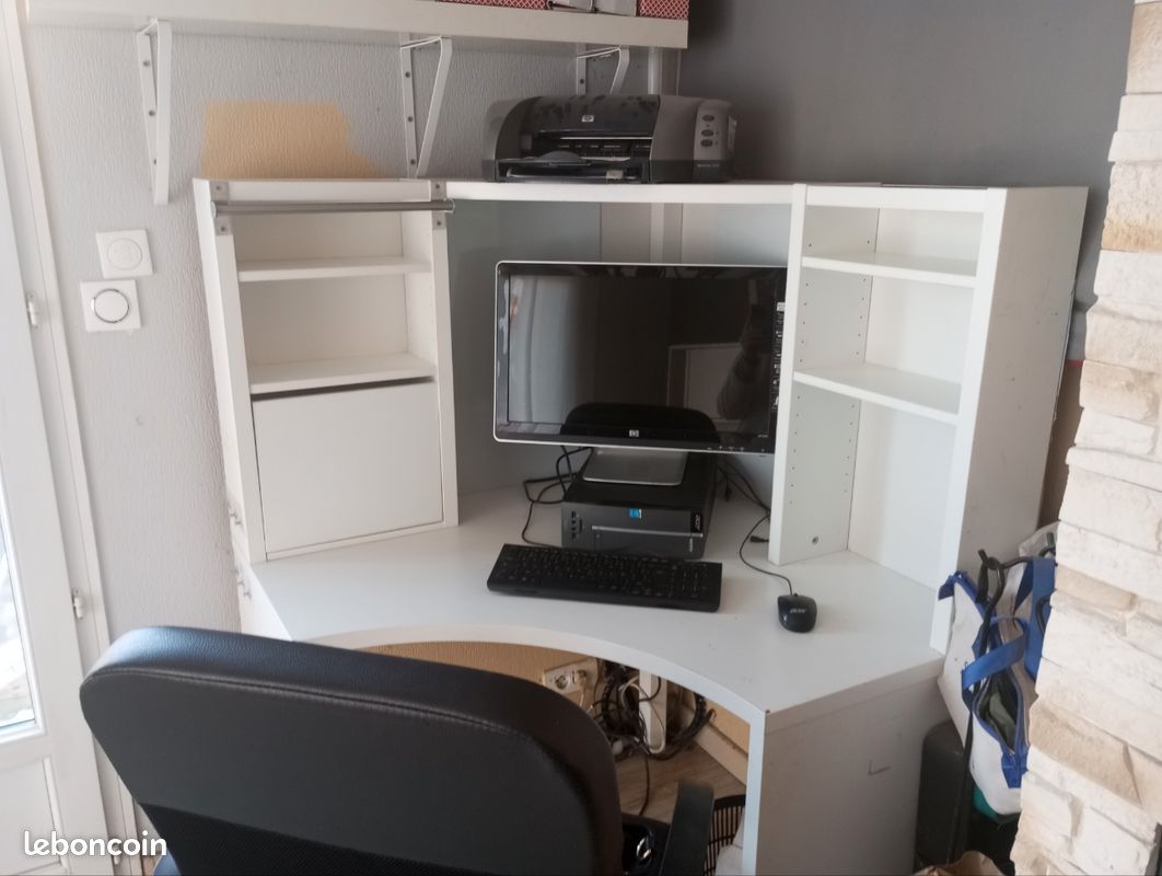 Bureau d'angle blanc (image 1)