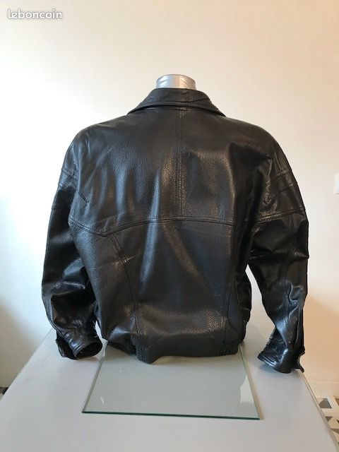 Blouson cuir noir Beleyrian XXL (image 2)