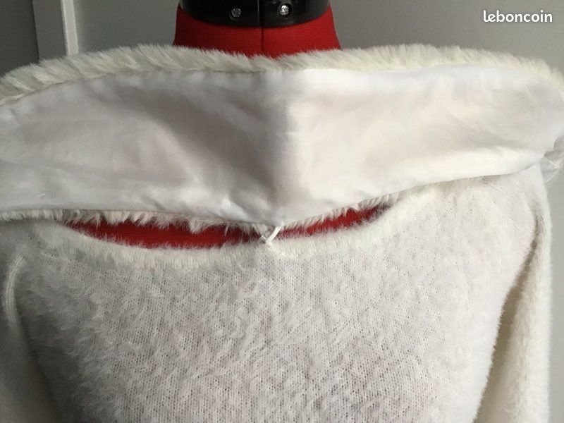 Robe Pull Blanche Janie Et Jack Pour Bébé Fille 3-6 Mois - Col Fausse Fourrure - Neuve Avec étiquette - Très Chic