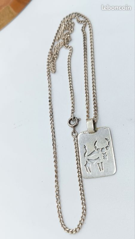 Collier très ancien argent pendentif bélier bé (image 2)