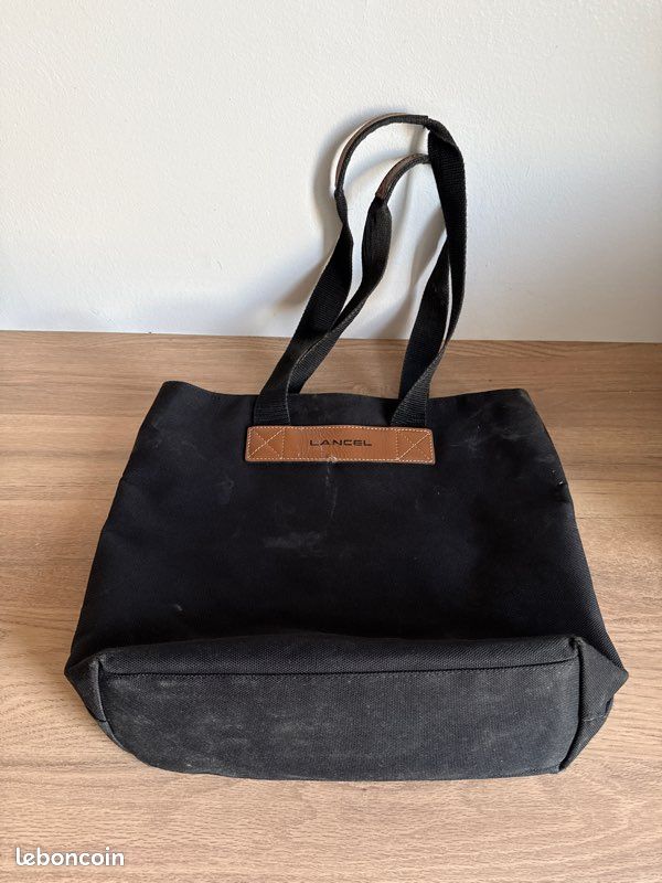 Sac Lancel En toile Sac de voyage Très bon état Noir, Toile