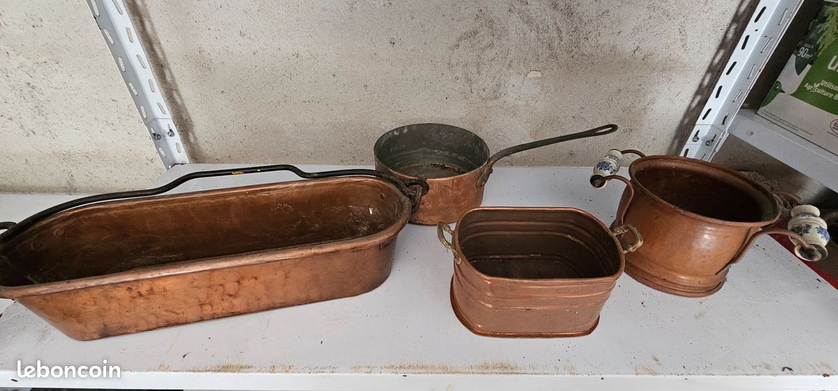 Petit cache pot ovale en cuivre (image 5)
