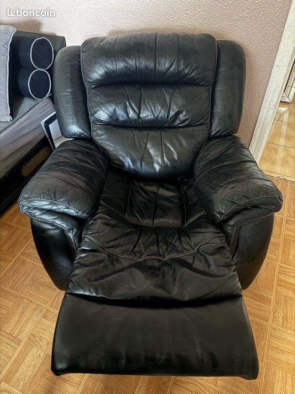 Canapé confortable en cuir qui s’allonge (image 1)