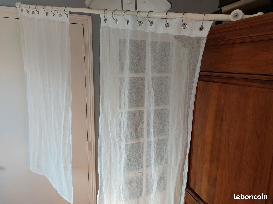 Tringle (150cm) et rideaux (60x130cm) (image 1)