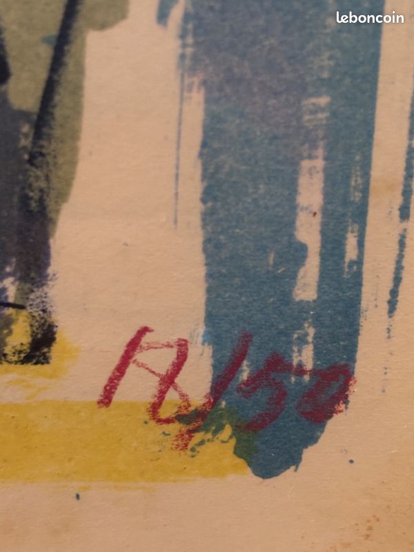 LORJOU lithographie ARLEQUIN SUR FOND BLEU (image 2)