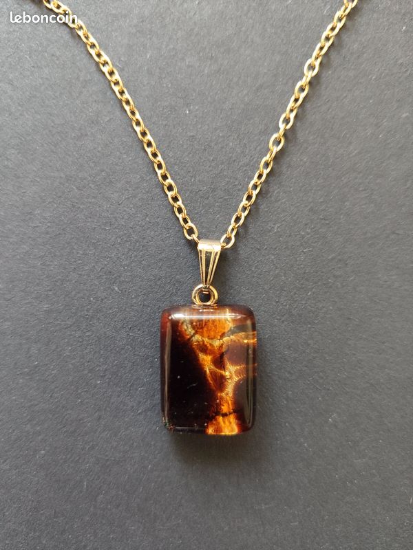 Collier en verre de Murano jaune et or - France