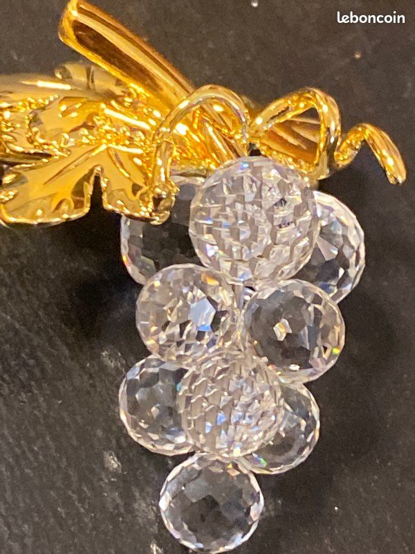 Broche Ancienne Raisin – Argent Plaqué, Perles Marcassites – Style Vintage, Bon état – Sans Marque