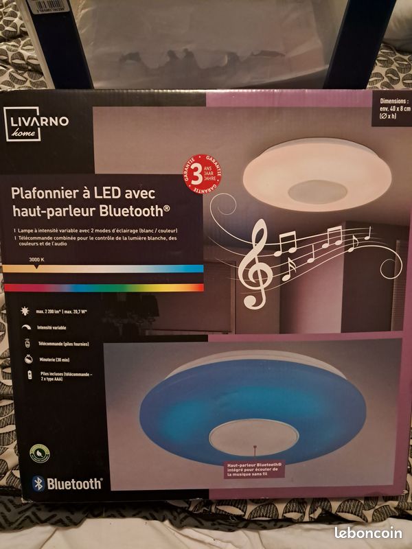 Lampe Plafonnier à LED avec haut-parleur integre - NEUF (image 1)