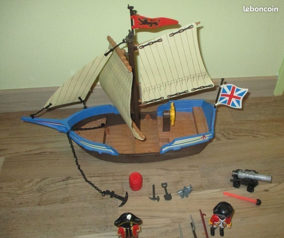 PLAYMOBIL SUPPORT GRANDE voile bas du 5140/6681 navire de soldats