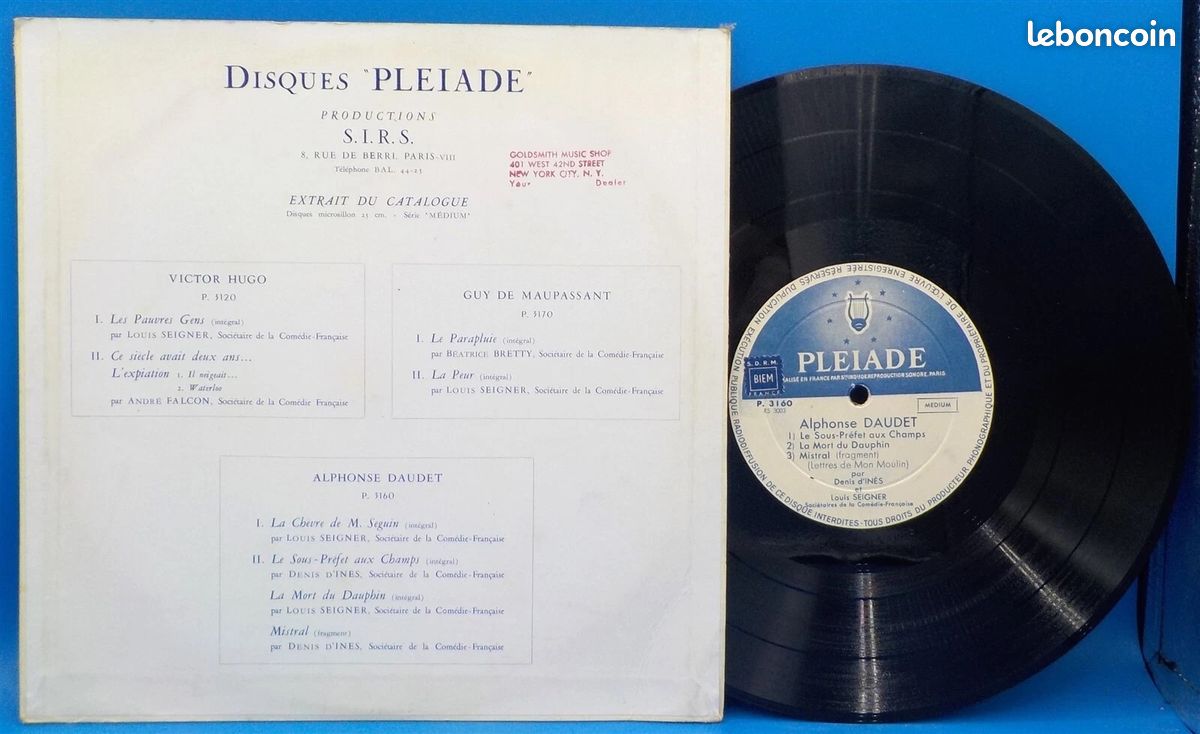 VINYLE 33T : Alphone Daudet - La chèvre de M. Seguin - Louis Seigner (image 2)