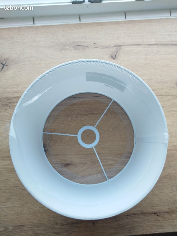 Abat-jour en tissu blanc - Neuf (image 2)
