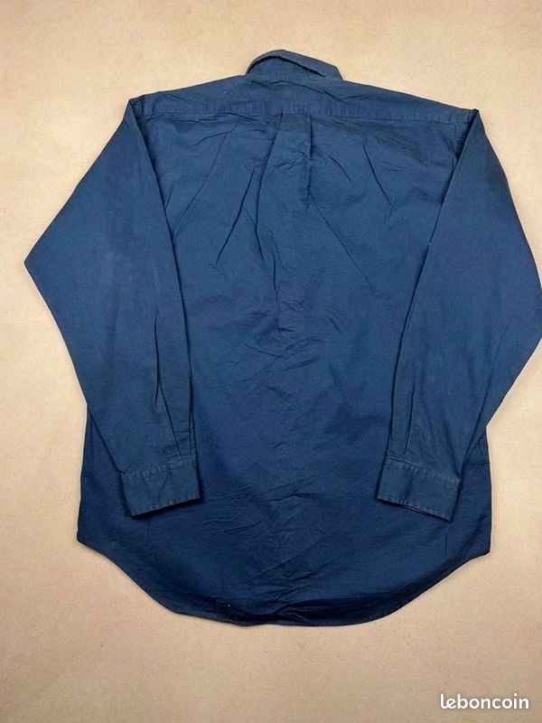 Chemise Ralph Lauren Blaire en coton bleu marine S logo brodé rouge #CRL039 (image 5)