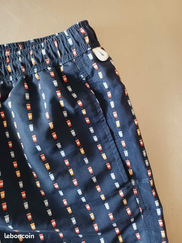 Short de bain XL bleu marine verres cocktails (image 2)