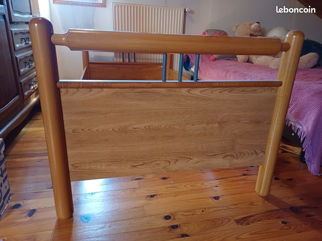 Lit 190x90 bois orme (image 2)