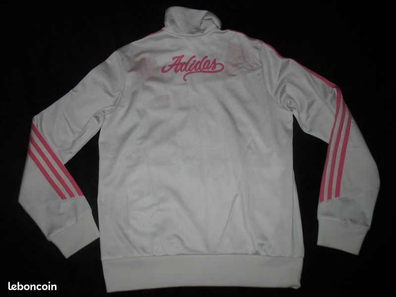 VESTE DE JOGGING BLANCHE ET ROSE FILLE 