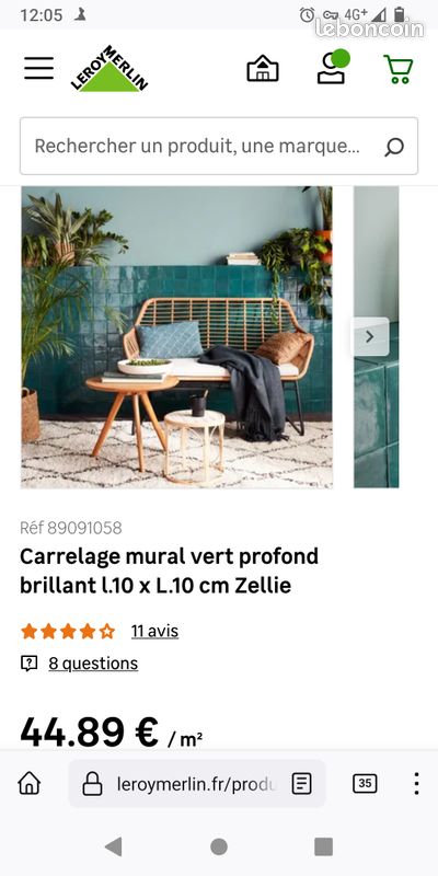 2 cartons carreaux zellie vert profond, mural (image 3)