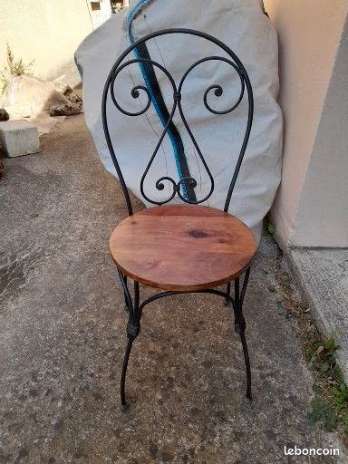 4 Chaises fer forgé et bois (image 1)
